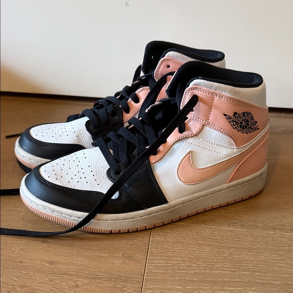 Men’s Jordan High-Top Sneakers in Pink, Black & White